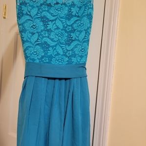 Short Teal Bridesmaid Dress